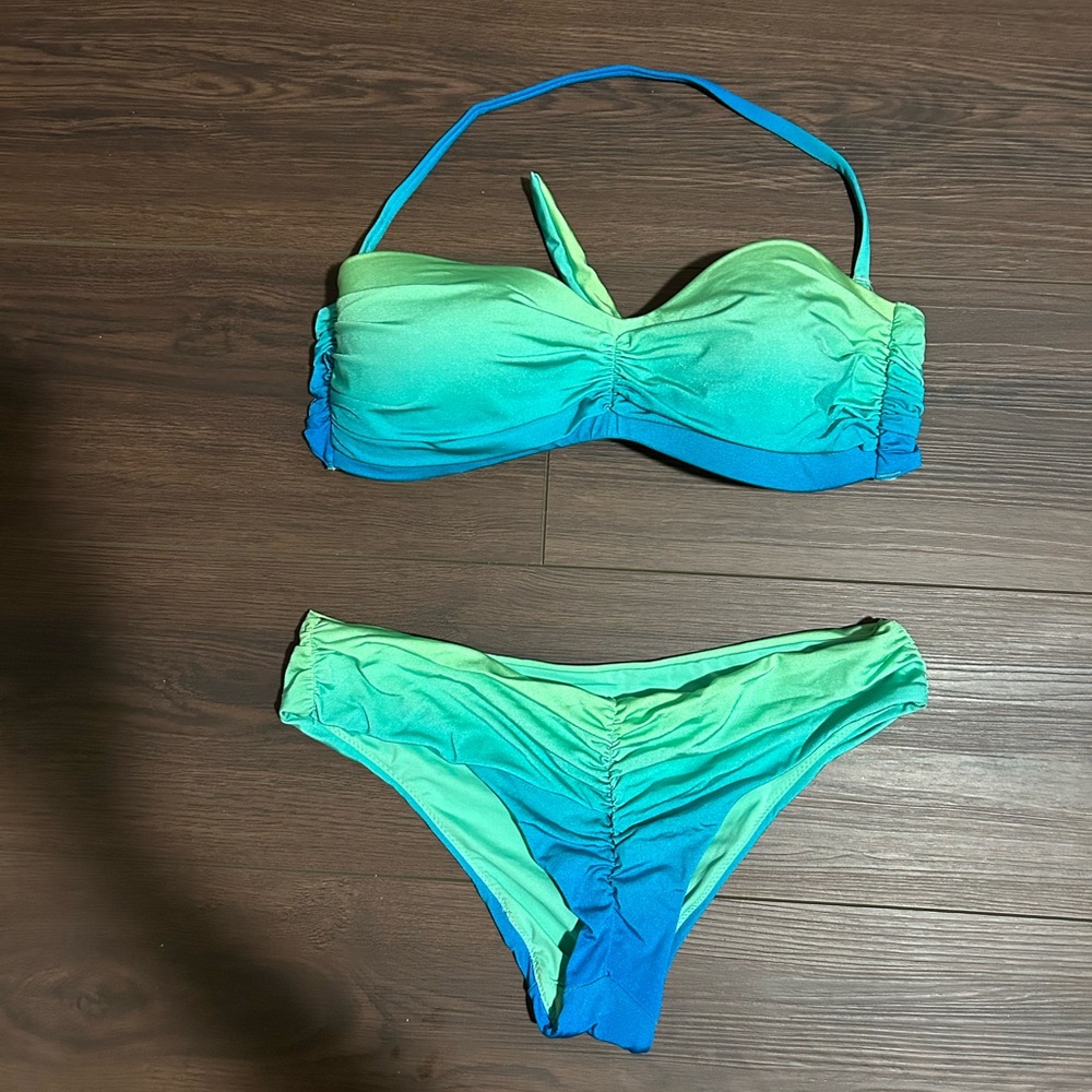 Green and Blue Ombre Bikini Set
